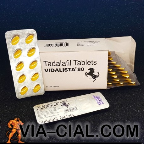 Genérico Cialis 4x Fuerte Vidalista Tadarise Tadalafil 80mg